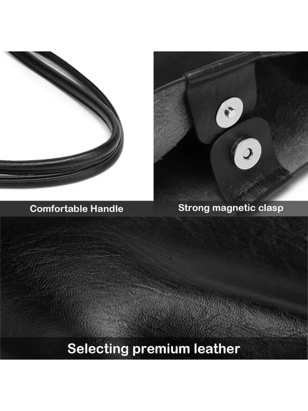 Large Capacity Soft Leather Tote Bag for Women - Multi-Use Purse for Work
